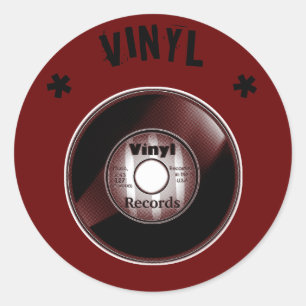 r/min för VINYL som 45 är rekord- som är svart & Runt Klistermärke
