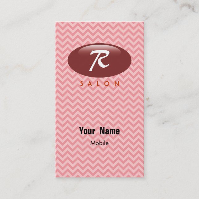 R Monogram Beauty Salon Visitkort (Framsida)
