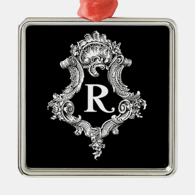 R Monogram initial Julgransprydnad Metall (Framsidan)