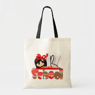 R Monogram School Budget Tote Tygkasse