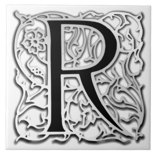 R Monogram "Silver Besque" keramiskt plattor Kakelplatta