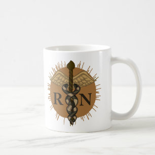 R.N. Nurse caduceus Kaffemugg