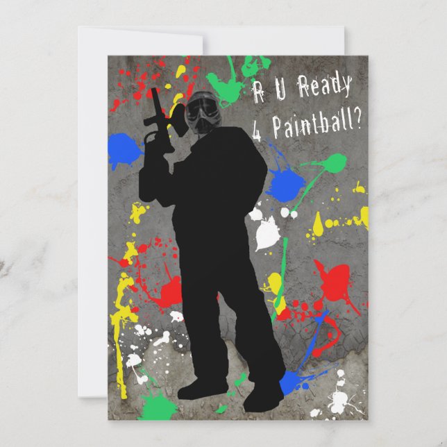 R Paintball för U-redo 4? Inbjudningar (Framsida)