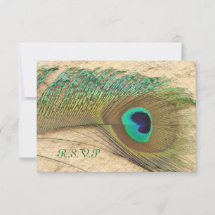 R.S.V.P. PEACOCK FEATHER MATCHING INVITATIONS OSA KORT