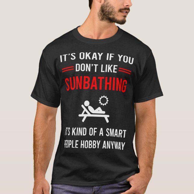 R Smart People Sol Bathing Sunbathe T Shirt (Framsida)