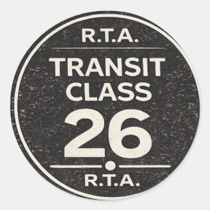 R.T.A. Transit Klass 26 Infrastruktur Klistermärke