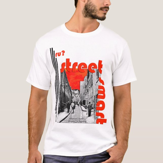 r u? Streetsmart - vit Tee (Framsida)