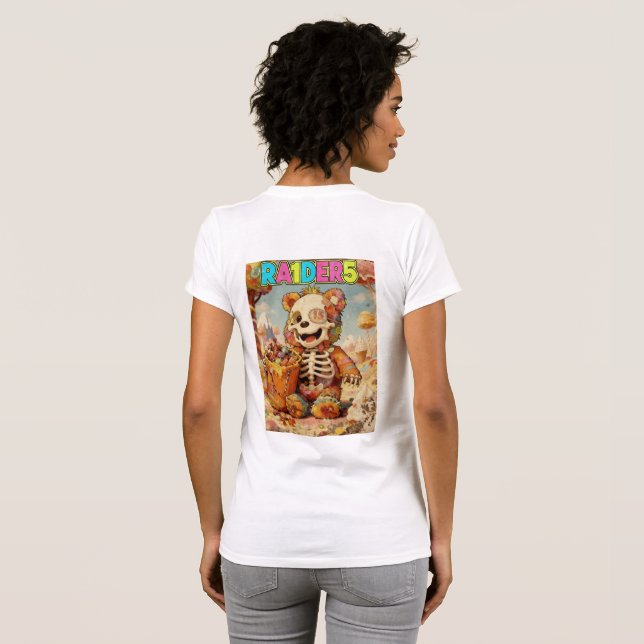 RA1DER5: Den "Sugar Rush Skeleton" Retro Grafiska  T Shirt (Hel baksida)