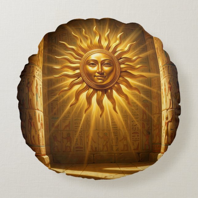 Ra – Ägyptischer Sonnengott´1 Rund Kudde (Framsidan)