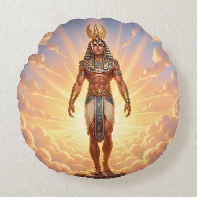 Ra – Ägyptischer Sonnengott´4 Rund Kudde (Framsidan)