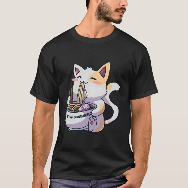Ra Cat Kawaii Anime Japanska Kawaii Neko T Shirt (Framsida)