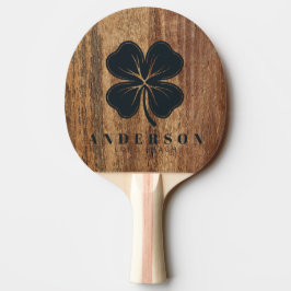 Rå Cederträ Fyrklöver med Namn Pingisracket