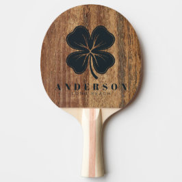 Rå Cederträ Fyrklöver med Namn Pingisracket
