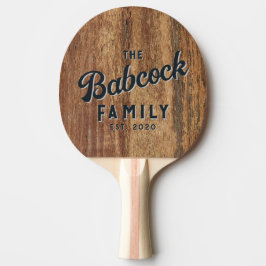 Rå Cederträ Retro Familjenamn & År Pingisracket