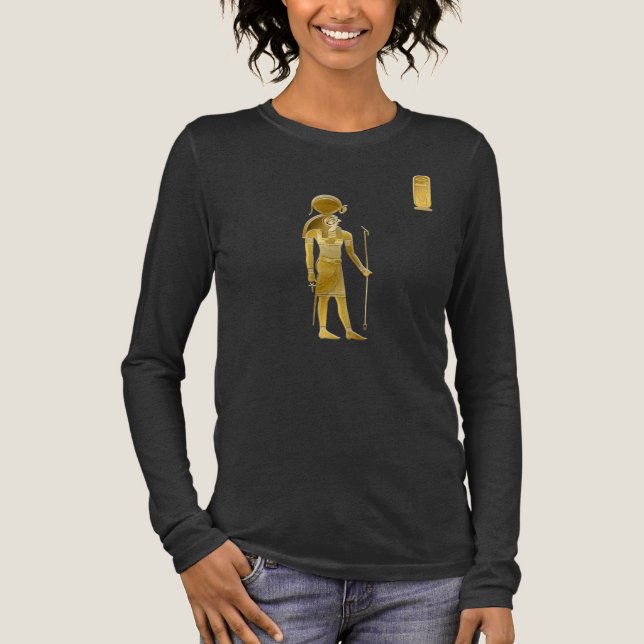 Ra Egyptian Sol God - Ancient Golden Gudom Figur T Shirt (Framsida)