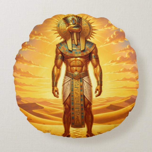 Ra – Egyptian Sun God´1 Rund Kudde (Framsidan)