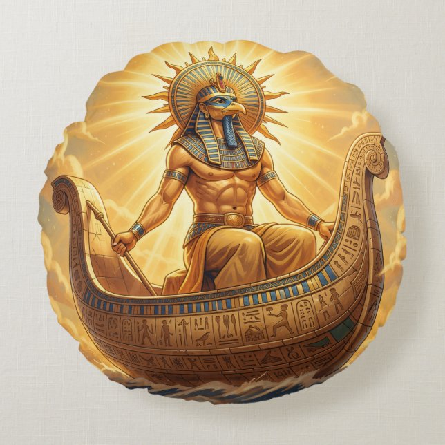 Ra – Egyptian Sun God´3´ Rund Kudde (Framsidan)