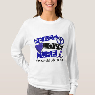RA för artrit för fredkärlekbot Rheumatoid Tee Shirt