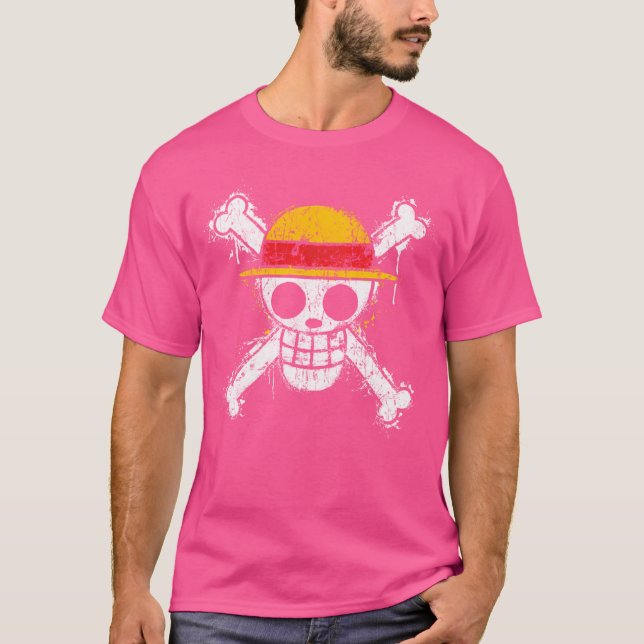 Rå Hats Pirat med skal och korsade ben T Shirt (Framsida)