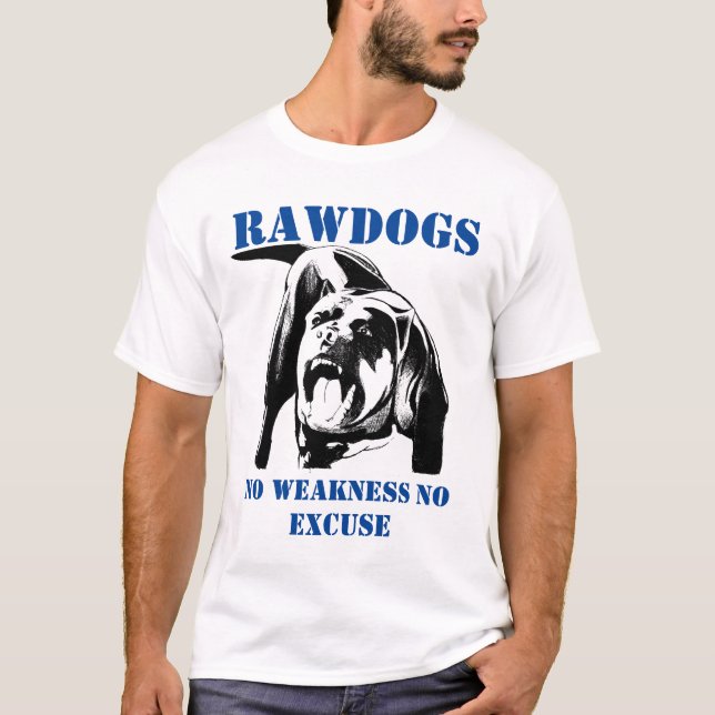 Rå hund som är starkare än dig tänka t shirt (Framsida)