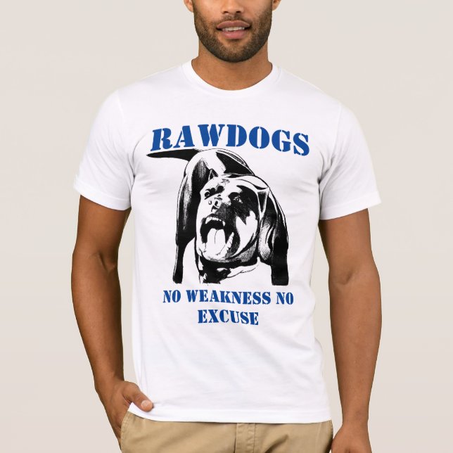 Rå hund som är starkare än dig tänka t-shirt (Framsida)