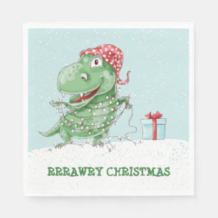 Rå Jul Dinosaurie Pappersservett