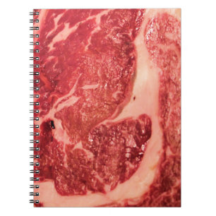 Rå kött Ribeye Steak Anteckningsbok Med Spiral