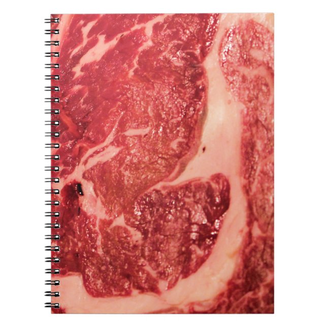 Rå kött Ribeye Steak Anteckningsbok Med Spiral (Framsidan)