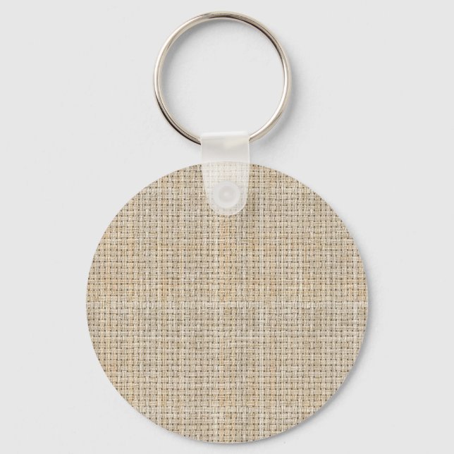 Rå Linneväv Havre Japandi Minimalistisk Nyckelring (Framsida)