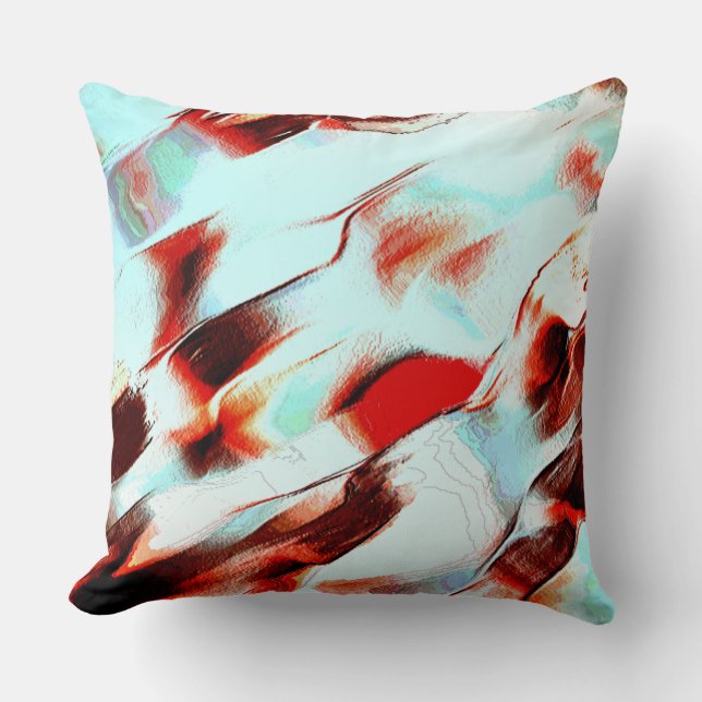 Rå ljuscyan och starkt rött kudde (Framsida)