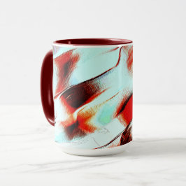 Rå ljuscyan och starkt rött mugg