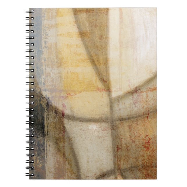 Rå målning av texturerad jordton anteckningsbok med spiral (Framsidan)