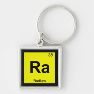 Ra - Radium kemi Periodiska systemet Symbol Fyrkantig Silverfärgad Nyckelring