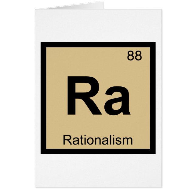 Ra - rationalismens filosofi kemisymbol hälsningskort (Framsidan)