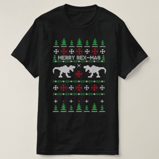 rå rexmas dinosaur t-rex Vuxen julsötare T Shirt (Design framsida)