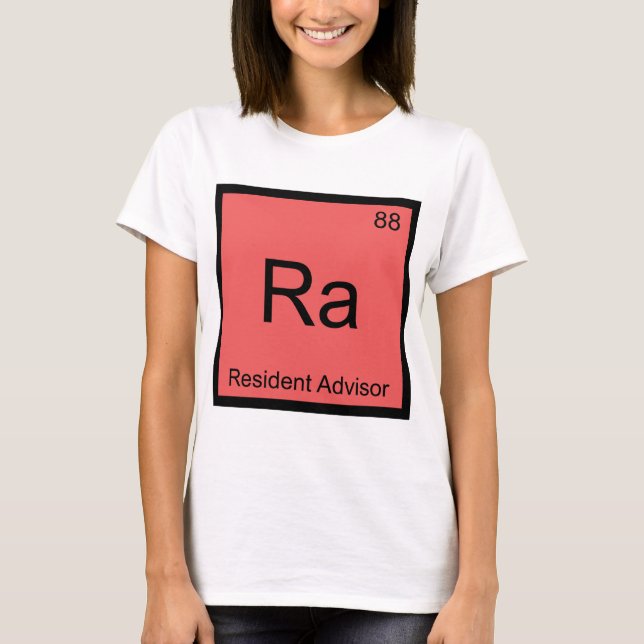 Ra - Symbol för kemi i Inslag med bostad Advisor Tee (Framsida)