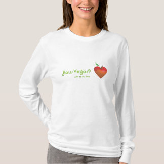 Rå vegan med all min kärlek (röd äpplehjärta) t shirt