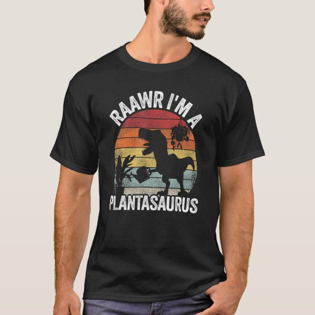 Raawr, jag är en  plantasaurus Gardener T Shirt (Framsida)