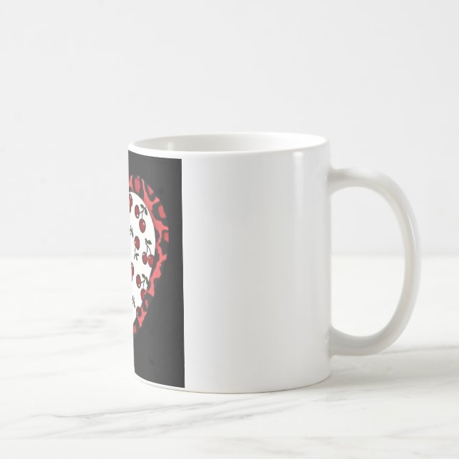 RAB körsbär Leopardtryck Hjärtat Rockabilly Kaffemugg (Höger)