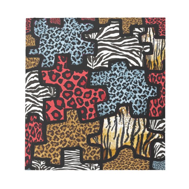 RAB Rockabilly Animal Print Puzzle Anteckningsblock (Framsida)