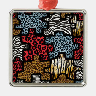 RAB Rockabilly Animal Print Puzzle Julgransprydnad Metall