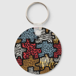 RAB Rockabilly Animal Print Puzzle Nyckelring