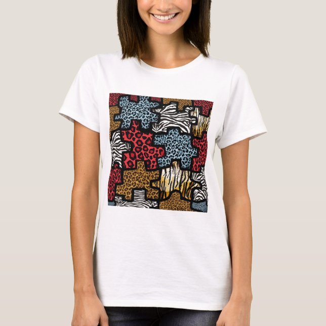 RAB Rockabilly Animal Print Puzzle T-shirt (Framsida)