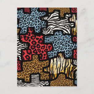RAB Rockabilly Animal Print Puzzle Vykort