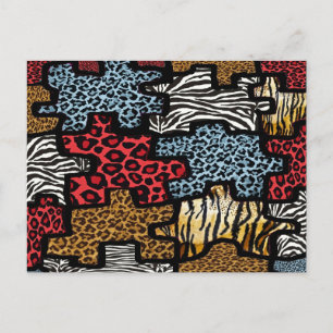RAB Rockabilly Animal Print Puzzle Vykort
