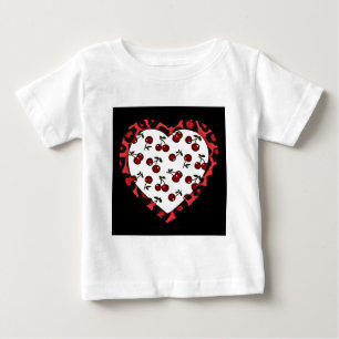 RAB Rockabilly Cherries Leopard Print Heart T-shirt