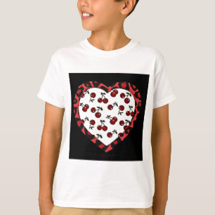 RAB Rockabilly Cherries Leopard Print Heart Tee