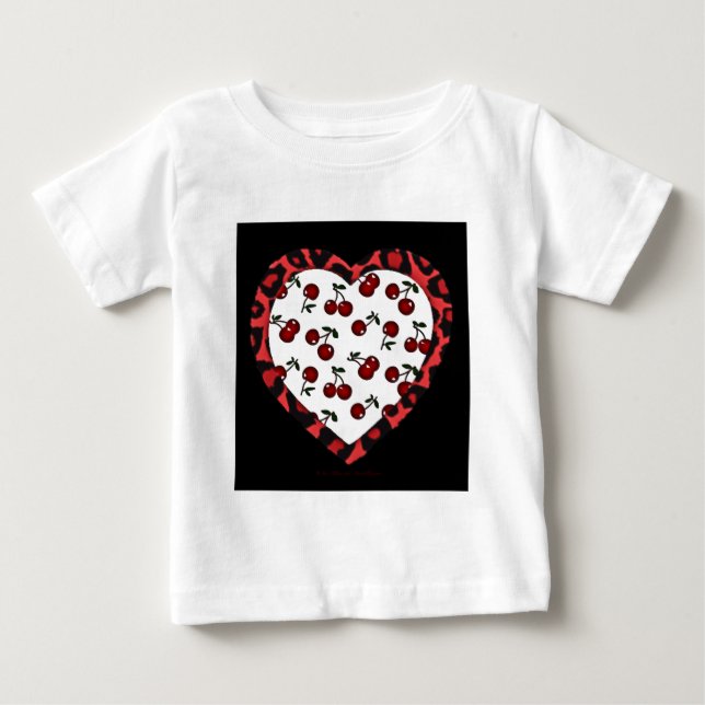 RAB Rockabilly Cherries Leopard Print Heart Tröja (Framsida)