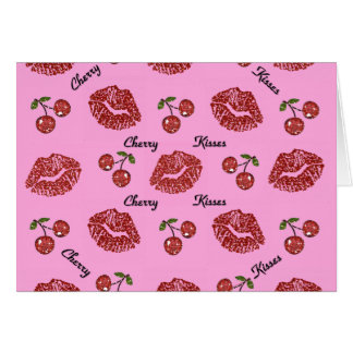 RAB Rockabilly Cherry Kisses på Rosa Hälsningskort