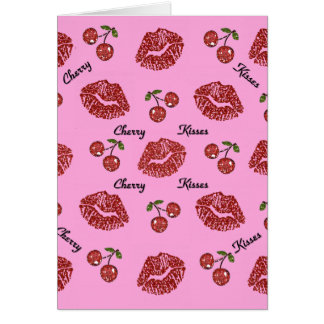 RAB Rockabilly Cherry Kisses på Rosa Hälsningskort